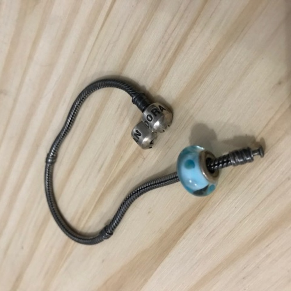 Blue Polka Dot Pandora Charm